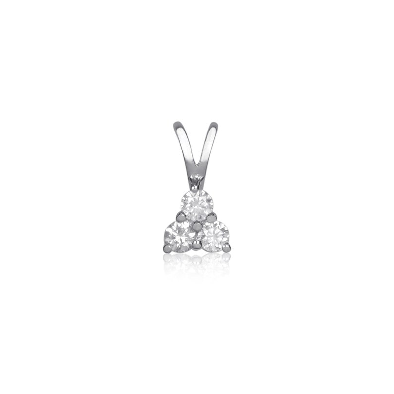 14K White Gold Studded With 0.13 Carats 100/% Natural Diamond Pendant For Women With Free Sterling Silver Chain