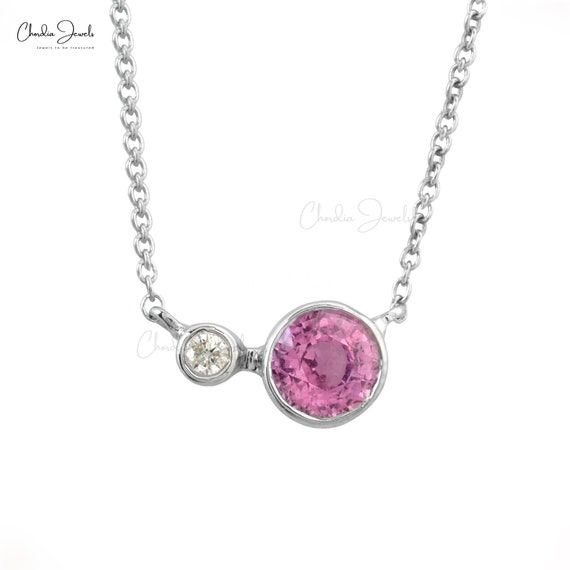 Natural pink store sapphire necklace