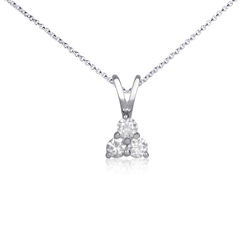 14K White Gold Studded With 0.13 Carats 100/% Natural Diamond Pendant For Women With Free Sterling Silver Chain