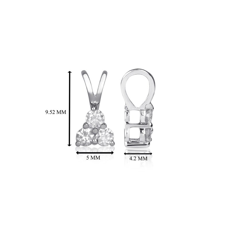 14K White Gold Studded With 0.13 Carats 100/% Natural Diamond Pendant For Women With Free Sterling Silver Chain