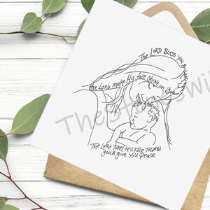 CHRISTIAN Baby Blessing Card - nieuwe baby, doop, doop, inwijdingskaart