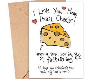 Printable Fathers Day Cheese Card, digital cheese lover fathers day card