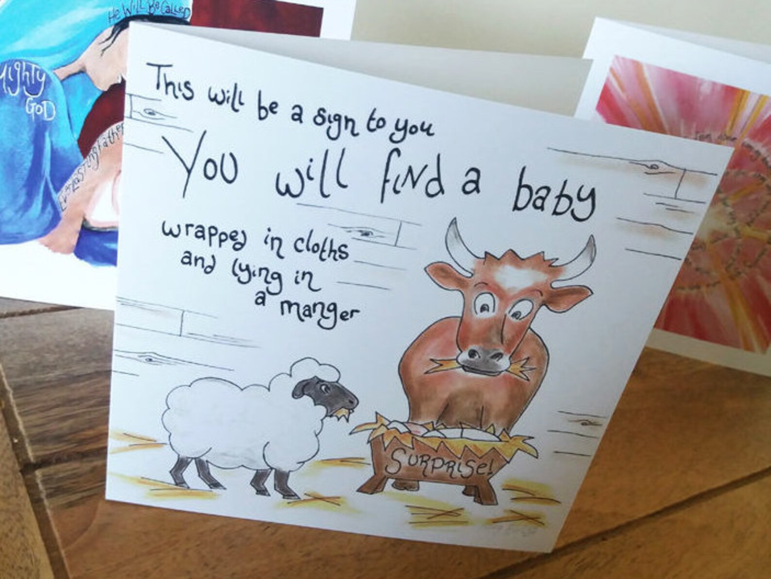 Christian Funny Christmas Card Pack religious Xmas Luke Etsy