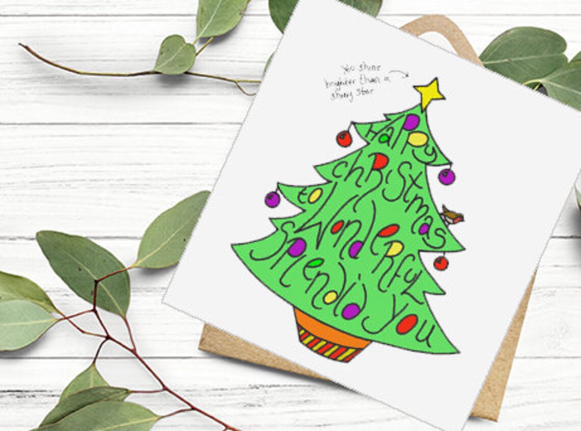 Best Friend Christmas cards special friends xmas card pack | Etsy