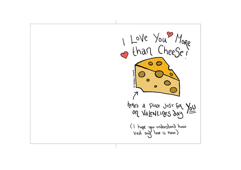 digital cheese lover valentine Printable Valentine Cheese Card