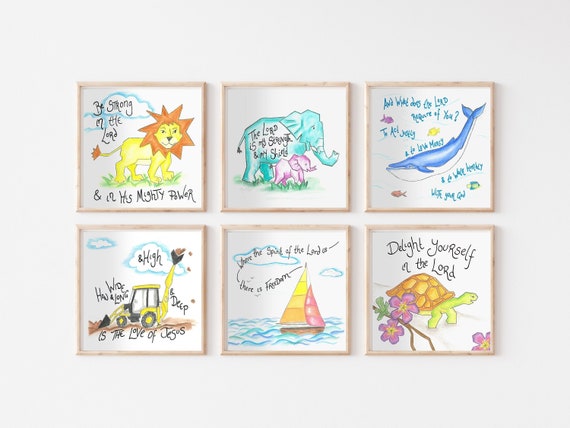 Christian Kids Bible Verse Wall Art - Scripture Nursery Wall Art - Christian child gift