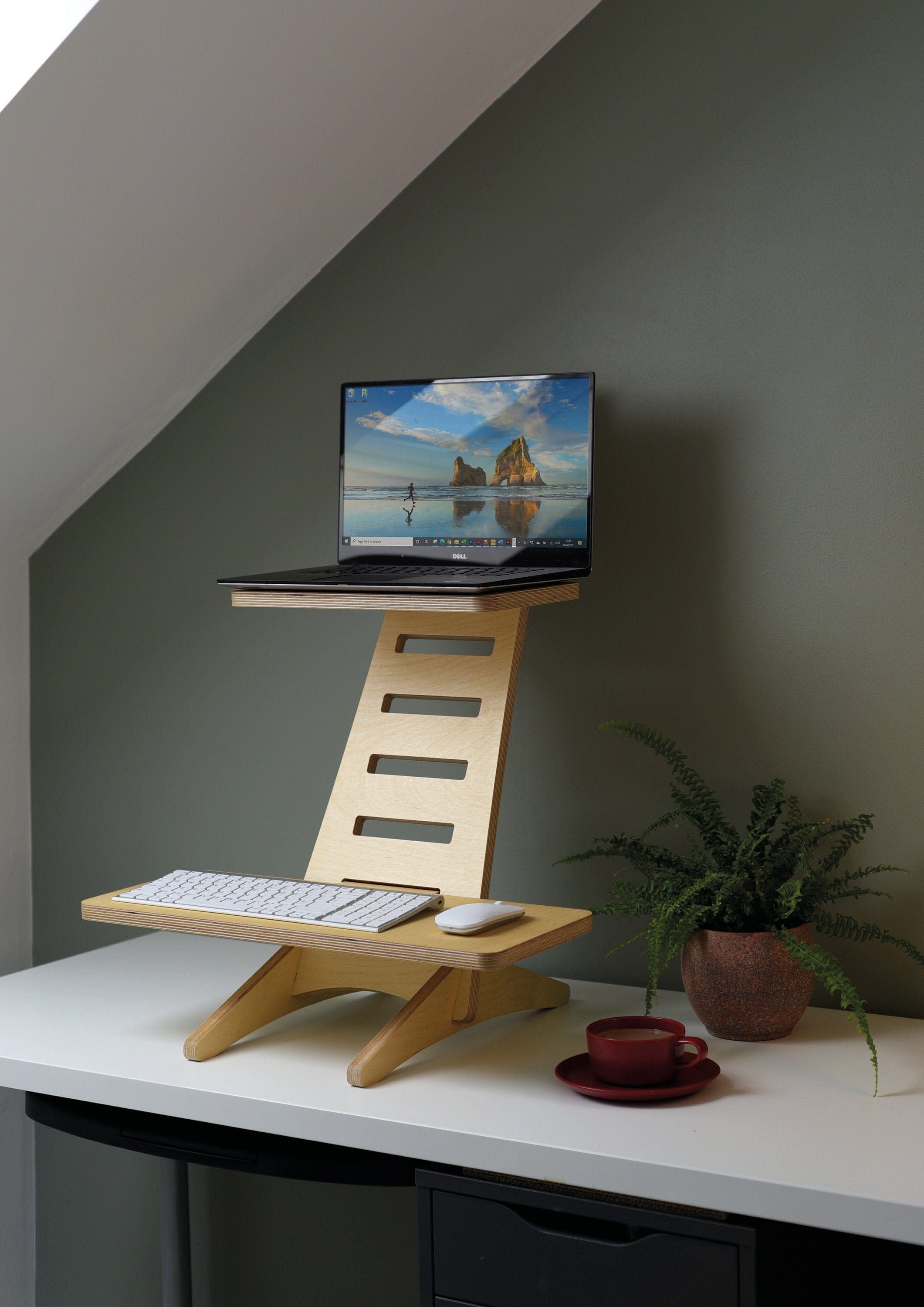 Standing Desk Converter In Hand Finished Birch Plywood Etsy