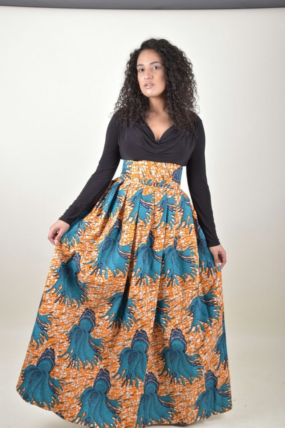high waist ankara skirt