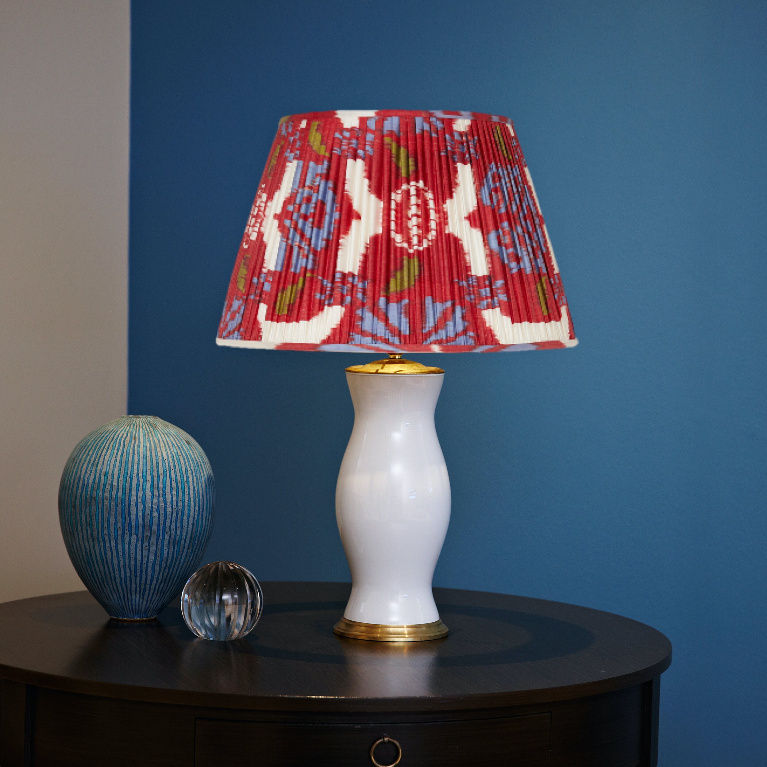 Red Silk Ikat Lampshade Etsy