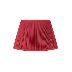 Pleated Silk Lampshade In Raspberry