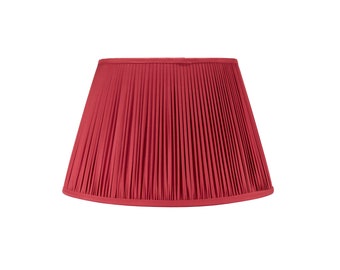 Pleated Silk Lampshade In Raspberry