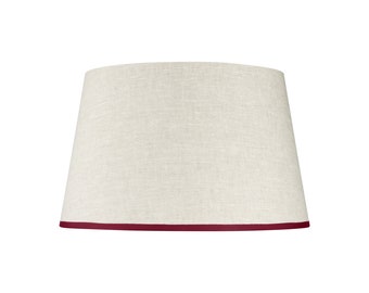 Stretched Linen Lampshade With Red Letter Day Trim