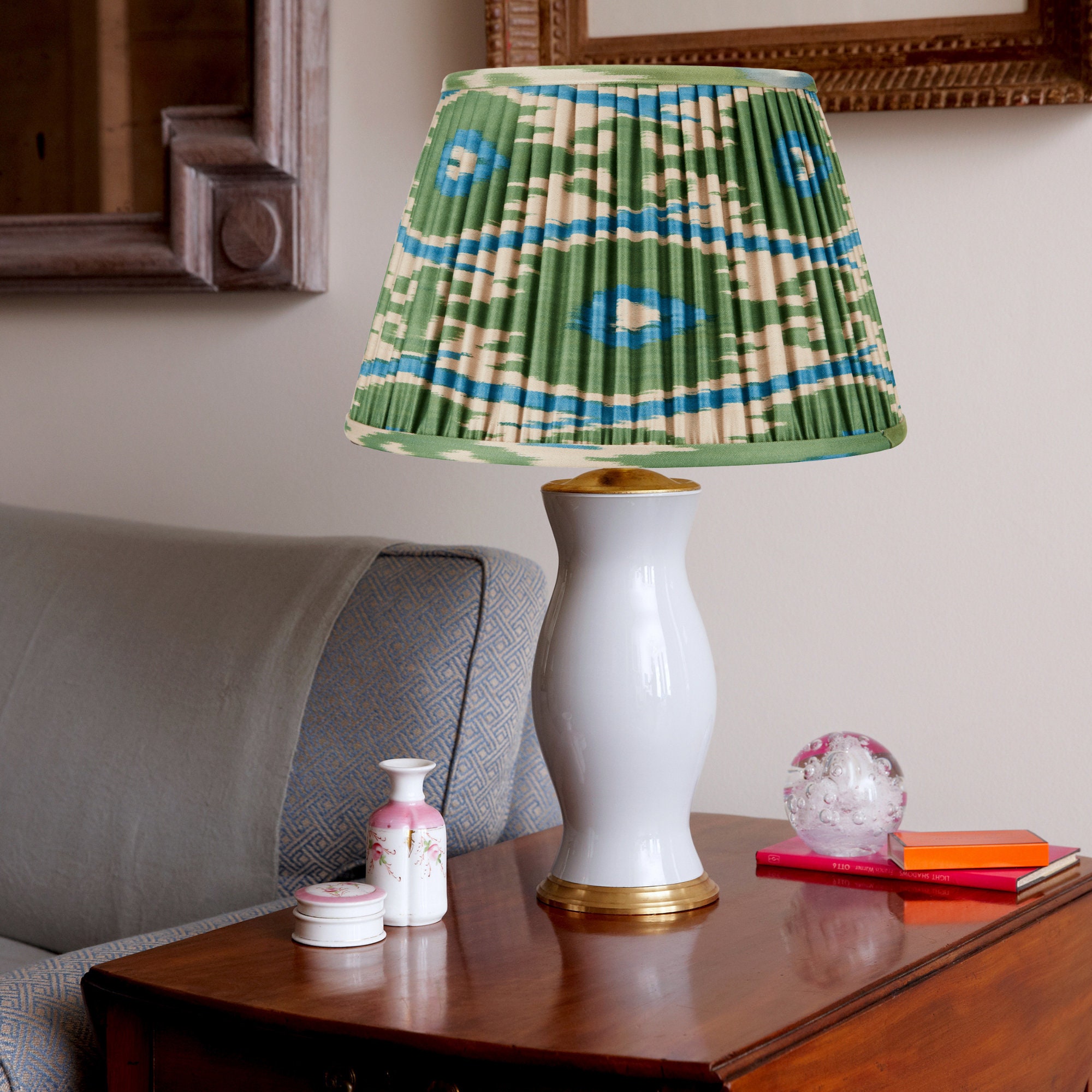 Green and Blue Silk Ikat Lampshade Etsy UK