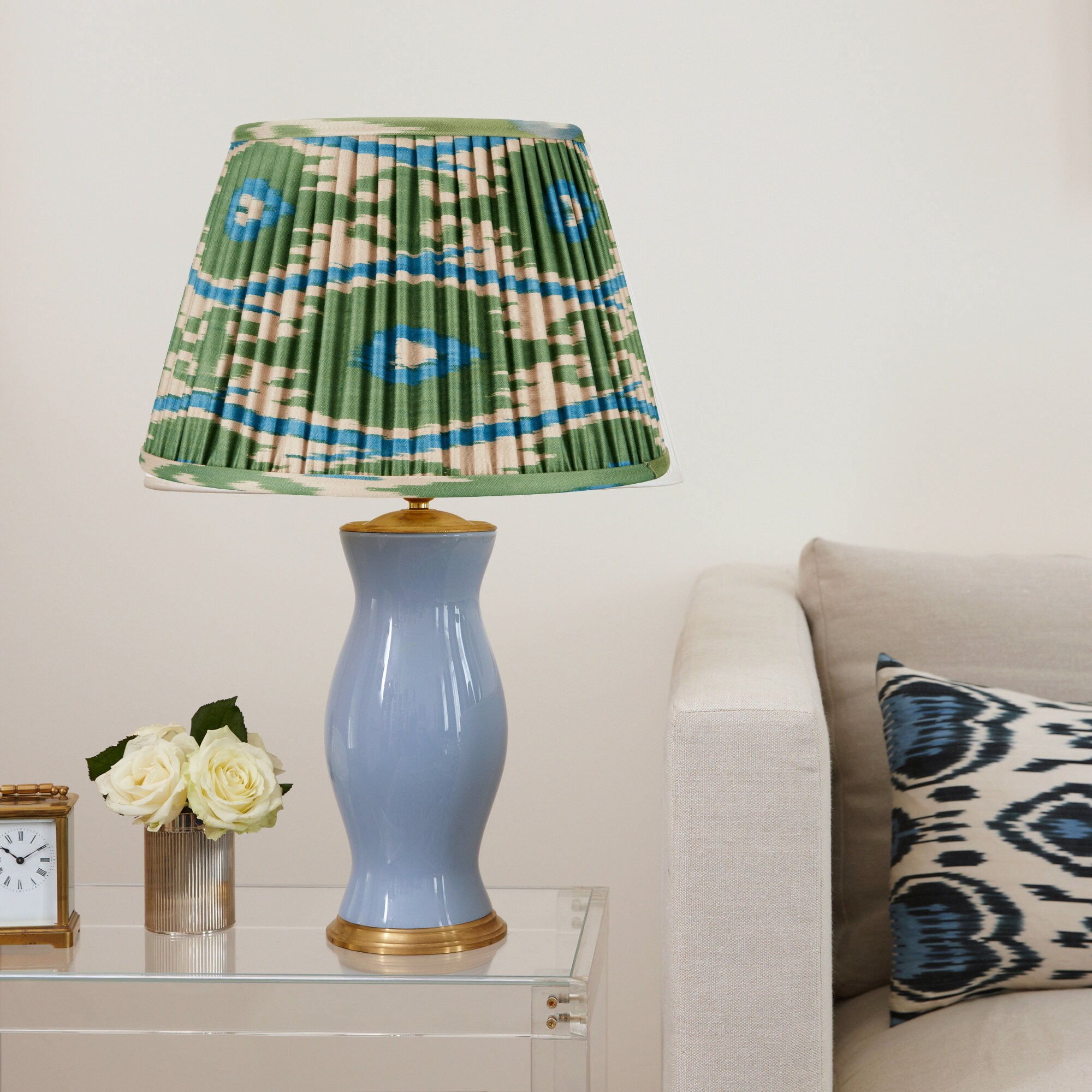 Green and Blue Silk Ikat Lampshade Etsy UK
