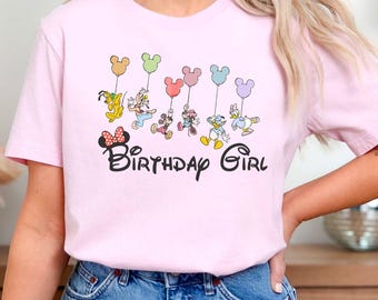 Mickey and Friends Birthday Girl Shirt, Disney Birthday shirt for Trip, Disneyworld Shirt