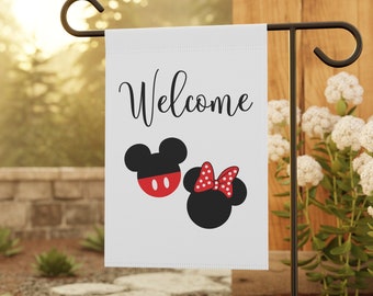 Welcome Garden Flag, Merry Christmas, Disney Home Decor, Disney Yard Flag, Minnie Mouse, Disney Lover Gift