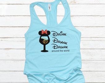 Drink Drank Drunk Disney Drinking Shirt Disney Women's | Etsy