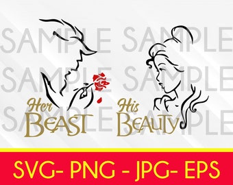 His Beauty Her Beast Svg Etsy