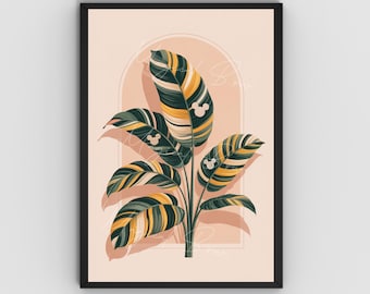 Subtle Disney Wall Art Print, Mickey Palm Leaf, Tropical Home Decor, Disney Lover Gift