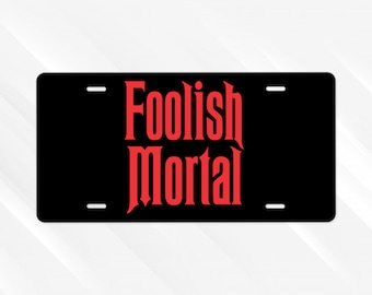 Mortal tonto, matrícula de Disney, mansión encantada, fantasma que hace autostop, regalo amante de Disney, matrícula frontal