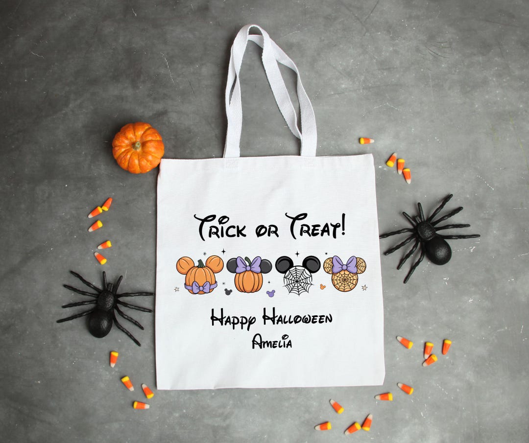 Personalized Disney Trick or Treat Bag, Cute Halloween Tote Bag for ...