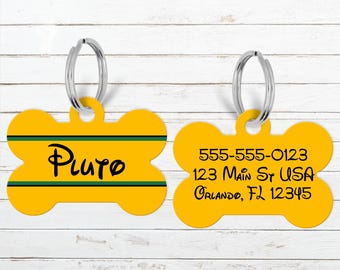 Pluto Disney Dog Tag, Personalized Pet Tag, Pet Id Tag for Dogs & Cats