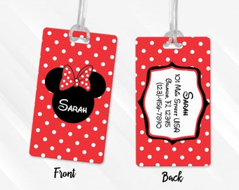 Fashion Minnie And Donald Duck Soft Leather Luggage Tags With Privacy Cover 1-4 Pcs Choose Suit For Travel,Vacation Fashion Minnie And Donald Duck Soft Leather Luggage Tags With Privacy Cover 1-4 Pcs Choose Suit For Travel,Vacation