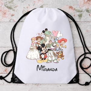 Toy Story At Disney Trip Drawstring Backpack, Disneyworld Family Trip Accessories, Disney Castle Bag image 1
