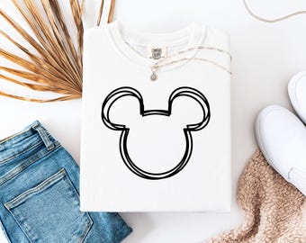 Comfort Colors Simple Mickey Head Disney Shirt, Disney Dad Shirt, Disneyworld Graphic Tee, Disneyland Trip Shirt