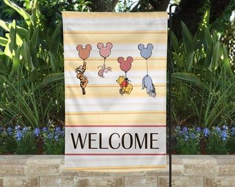Winnie The Pooh Garden Flag, Disney Garden Flag, Yard Flag, Disney Home Decor, Disney Lover Gift