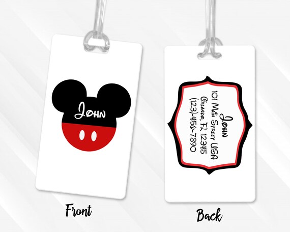 Mickey Mouse Luggage Tag Personalized 