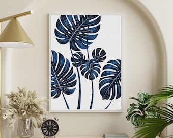 Subtle Disney Wall Art Print, Mickey Monstera Leaf, Tropical Home Decor, Disney Lover Gift