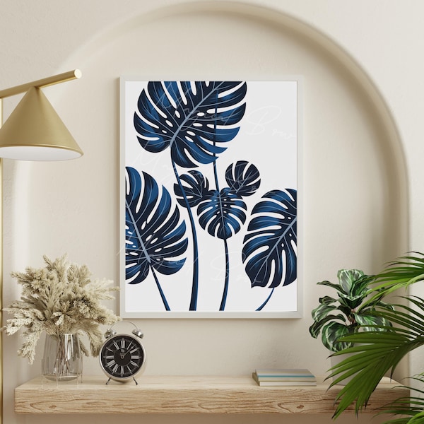Subtle Disney Wall Art Print, Mickey Monstera Leaf, Tropical Home Decor, Disney Lover Gift