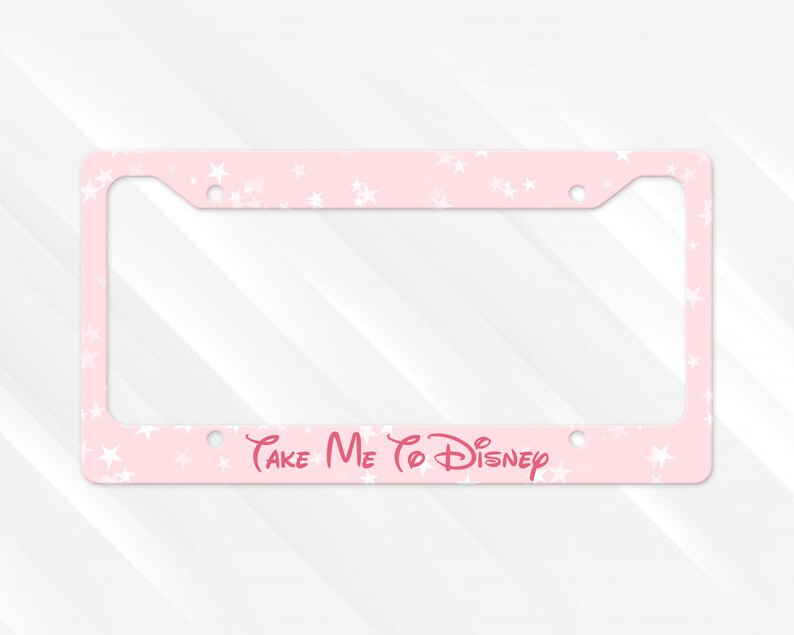 take-me-to-disney-license-plate-frame-custom-license-plates-etsy