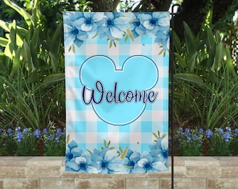 Disney Welcome Garden Flag Floral, Disney Garden Flag, Disney Home Decor, Disney Yard Flag, Minnie Mouse, Disney Lover Gift
