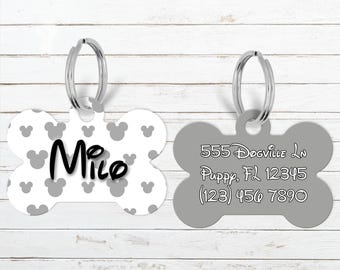 Mickey Head Dog Tag, Disney Castle, Disney Pet Tag, Disney Pet Gifts, Disney Dog Tag, Disney Cat Tag