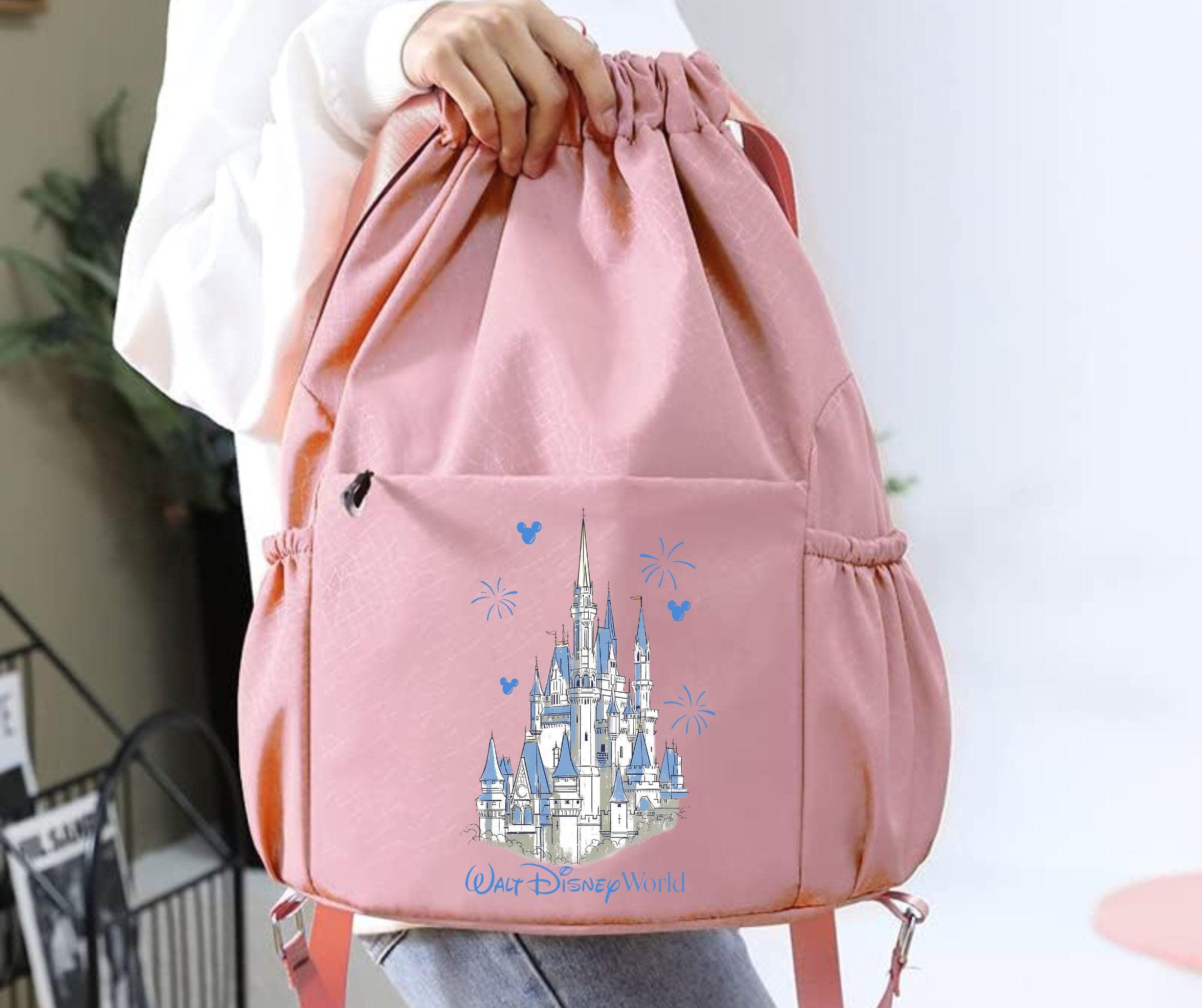 Disney Parks Disneyland Cinderella Castle Drawstring Backpack Bag Tote Sling Sac Disney Parks Ink and Paint Cinderella Castle Drawstring  main image 2