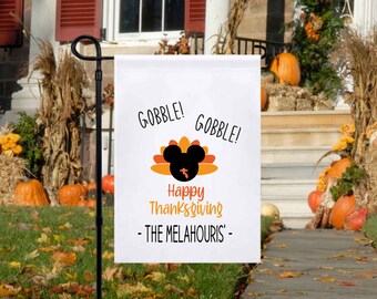 Disney Thanksgiving Garden Yard Flag, Mickey Flag, Custom Disney Flag 2 Sided, Disney Fall Flag