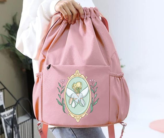Coquette Tinkerbell Drawstring Backpack, Waterproof  display picture 1