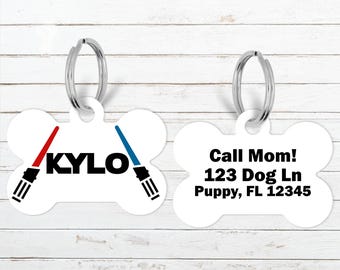 Star Wars Pet Tag, Light Saber Dog Tag, Pet ID Tag ,Personalized Pet Tag