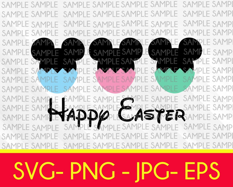 Mickey Easter Egg Disney Easter Mickey Mouse Svg Happy | Etsy