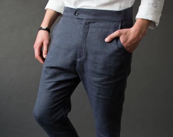 Pantaloni chino in lino da uomo / Gamba affusolata / Matrimonio in spiaggia / Lino naturale traspirante / Comoda vestibilità classica / Fresco comfort / Lino VADU