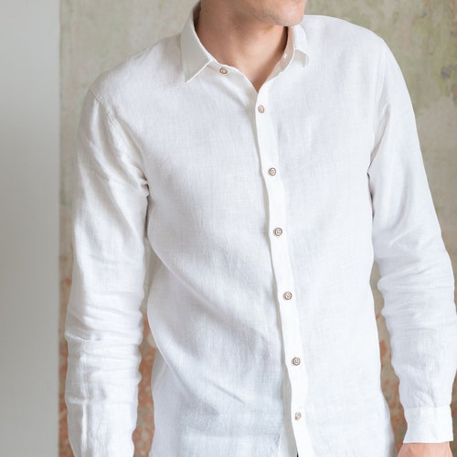 Mens Linen Shirts Classic Linen Shirt Beach Wedding Linen - Etsy
