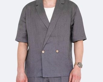 Riviera Linen Set - Relaxed Fit Two Piece Suit Men - Casual Linen Outfit