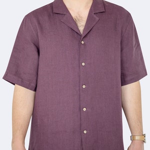 Mens Linen Shirt with coconut buttons