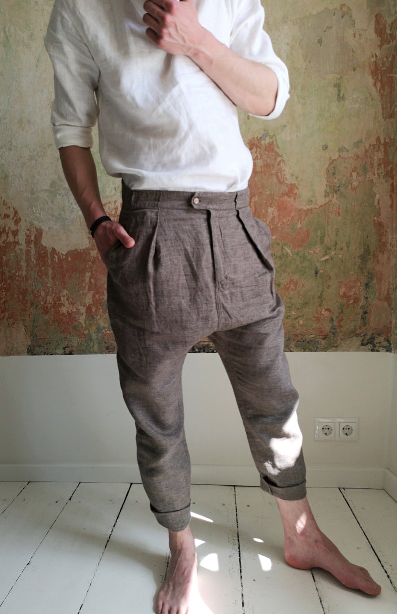 mens casual linen trousers