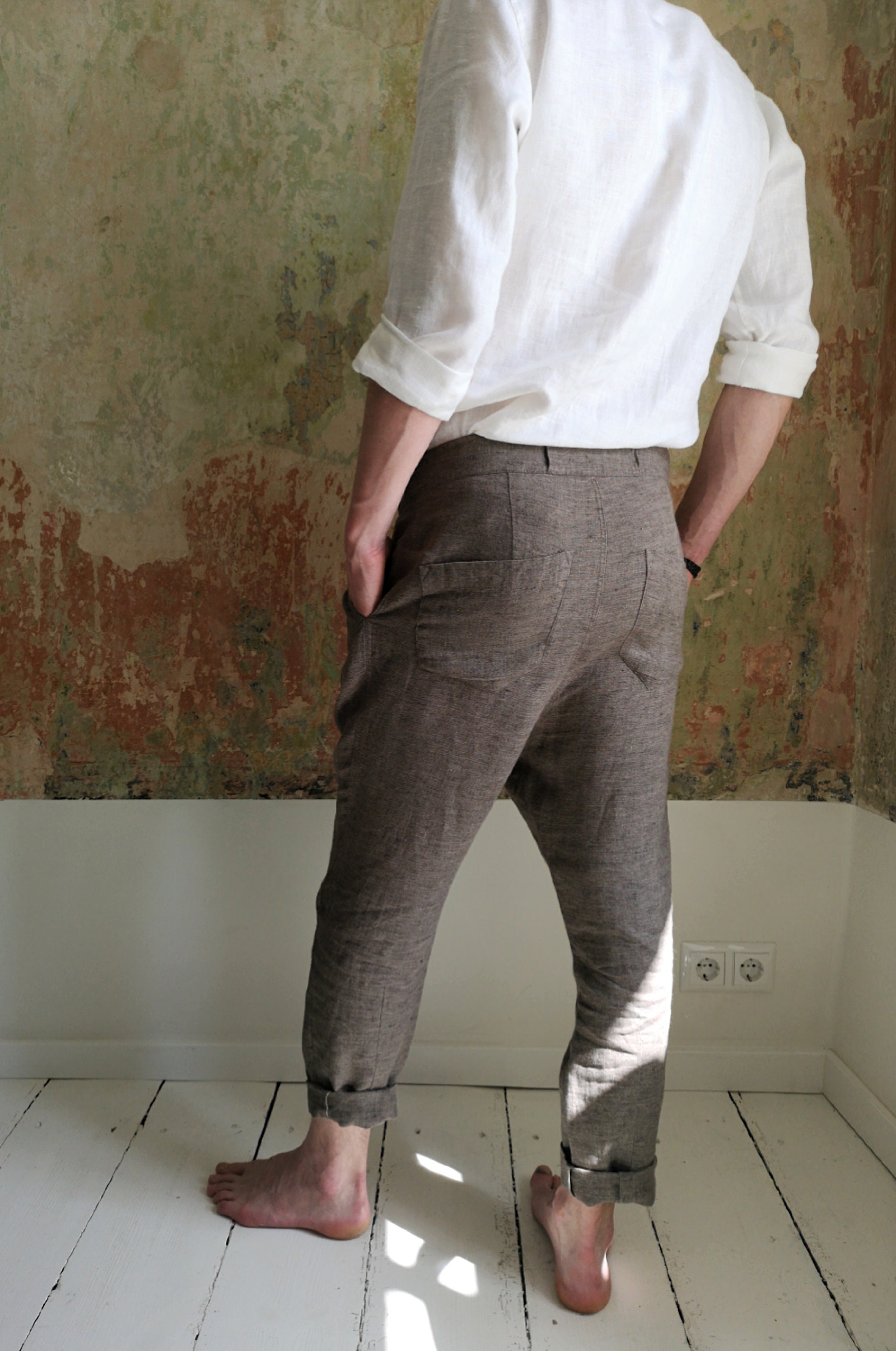 Effortless Style: Men's Casual Summer Linen Pants Drop-crotch Chinos With  Pleated Front & Tapered Fit -  Norway