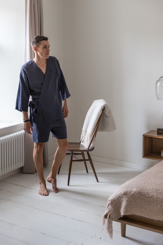 Kleding Herenkleding Pyjamas & Badjassen Sets 100% Linnen Pyjama Set voor heren 