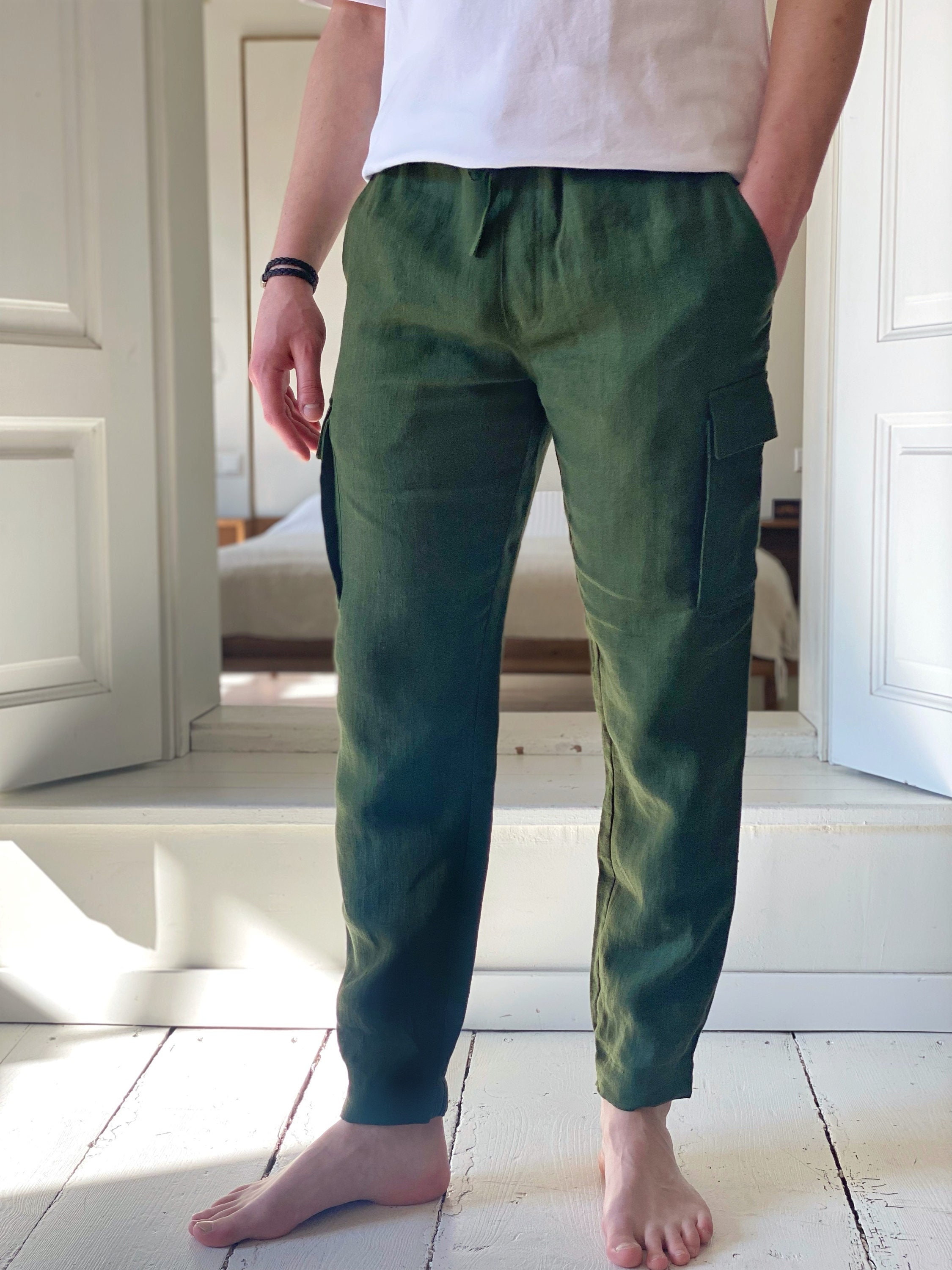 Mens Olive Cargo Pants -  Canada