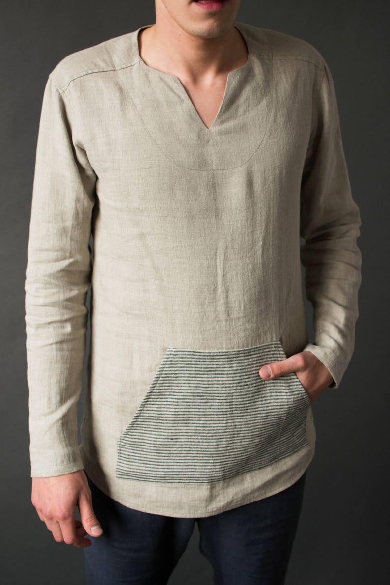 Mens Linen Shirt Summer Linen Top for Men Linen Shirt With - Etsy UK